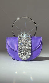 SATIN CRYSTAL CLUTCH IN PURPLE Bags styleofcb