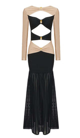 EMBELLISHED CUTOUT MAXI DRESS IN SEMI DRESS STYLE OF CB