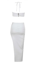 EMBELLISHED TOP WITH HIGH-LOW DRESS IN WHITE DRESS sis label