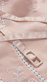 EMBROIDERED FLOWER HEM DRESS IN PINK DRESS sis label