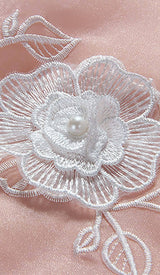 EMBROIDERED FLOWER HEM DRESS IN PINK DRESS sis label