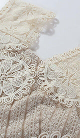 EMBROIDERY TIERED MIDI DRESS IN IVORY WHITE DRESS sis label