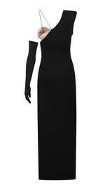 EXCLUSIVECM ASYMMETRIC HIGH-LOW DRESS IN BLACK DRESS STYLE OF CB
