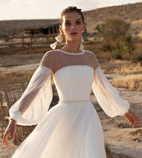 PUFFY SLEEVES WEDDING GOWN IN WHITE MAXI BANDAGE DRESSES & GOWNS styleofcb