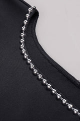 EMBELLISHED CUT OUT MAXI BANDAGE DRESS IN BLACK styleofcb