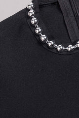 EMBELLISHED CUT OUT MAXI BANDAGE DRESS IN BLACK styleofcb