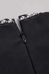 EMBELLISHED CUT OUT MAXI BANDAGE DRESS IN BLACK styleofcb