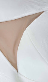 FEATHER BANDAGE MINI DRESS-WHITE styleofcb