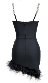 FEATHER STRAPPY MINI DRESS DRESS STYLE OF CB