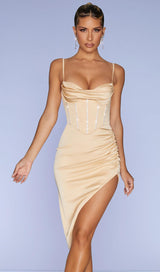 FISHBONE MIDI DRESS IN WHITE Dresses styleofcb XS BEIGE