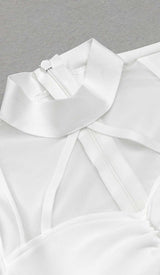 FISHBONE SLIT BANDAGE MIDI DRESS DRESS STYLE OF CB