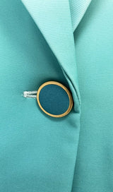 FLARE TROUSERS JACKET SUIT IN OMBRE GREEN DRESS STYLE OF CB