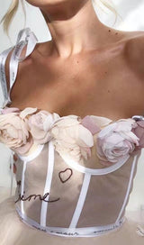 FLORAL LACE CORSET TOP Shirts & Tops styleofcb