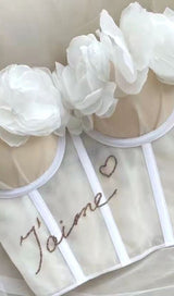 FLORAL LACE CORSET TOP Shirts & Tops styleofcb XS WHITE