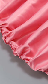 FLORAL ONE SHOULDER SATIN MINI DRESS IN PINK DRESS sis label