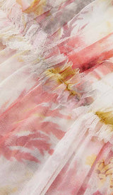 FLORAL-PRINT RUFFLED MIDI DRESS DRESS styleofcb