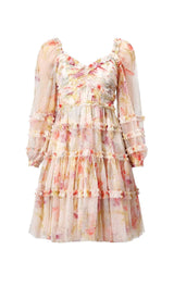 FLORAL-PRINT RUFFLED MIDI DRESS DRESS styleofcb