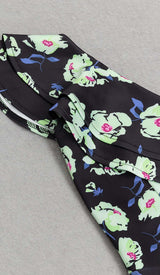 FLORAL PRINT RUFFLES MIDI DRESS DRESS STYLE OF CB