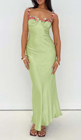 FLORAL STRAP SATIN MINI DRESS DRESS STYLE OF CB