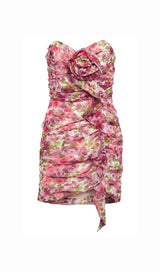 FLORAL APPLIQUE RUFFLED MINI DRESS IN RED DRESS STYLE OF CB