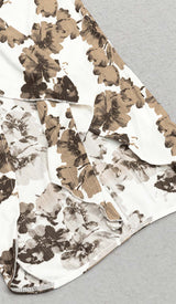 FLORAL RUFFLE MIDI DRESS IN WHITE DRESS STYLE OF CB