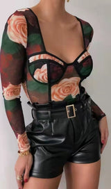 FLOWER PRINT BODYSUIT bodysuit styleofcb