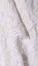 FRONT BOW TIERED MIDI DRESS IN WHITE DRESS STYLE OF CB