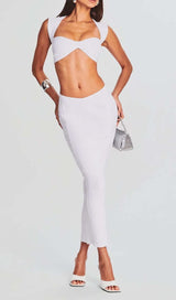 FRONT CUT-OUT BANDAGE TWO-PIECE IN IVORY styleofcb