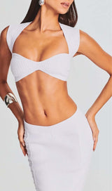 FRONT CUT-OUT BANDAGE TWO-PIECE IN IVORY styleofcb