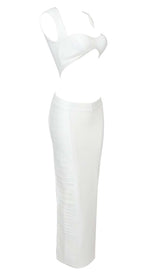 FRONT CUT-OUT BANDAGE TWO-PIECE IN IVORY styleofcb