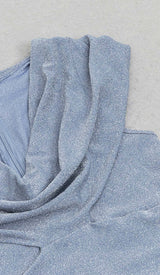 FRONT DRAPED MERMAID DRESS IN BLUE DRESS STYLE OF CB