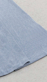 FRONT DRAPED MERMAID DRESS IN BLUE DRESS STYLE OF CB