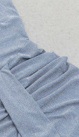 FRONT DRAPED MERMAID DRESS IN BLUE DRESS STYLE OF CB