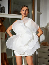 ONE SHOULDER FLOWER MINI DRESS Dresses styleofcb