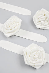 GLAM WITH EDGY SKINTIGHT LATEX GOWN IN WHITE LEATHERETTE PIECES Oh CICI