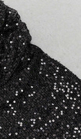 HALTER SLEEVELESS SEQUIN MAXI DRESS IN BLACK DRESS STYLE OF CB