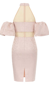 HALTER PUFF MINI DRESS IN PINK DRESS STYLE OF CB