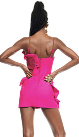 HEART EMBELLISHED SEQUIN MINI DRESS IN RED DRESS STYLE OF CB