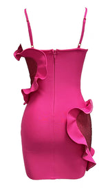 HEART EMBELLISHED SEQUIN MINI DRESS IN RED DRESS STYLE OF CB