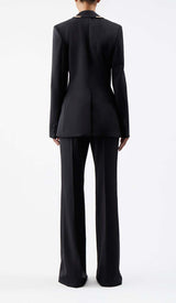 HIGH-RISE FLARED JACKET SUIT IN IVORY DRESS STYLE OF CB