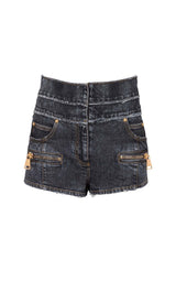 HIGH-WAISTED FADED DENIM TWO PIECES SET DRESS STYLE OF CB