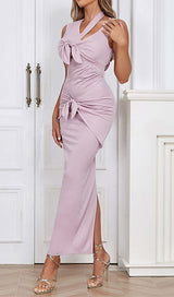 HIP WRAP BANDAGE MIDI DRESS IN LILAC DRESS STYLE OF CB