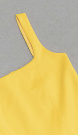 HIP WRAP BANDAGE MIDI DRESS IN YELLOW DRESS STYLE OF CB