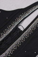 HALTER NECK CRYSTAL BACKLESS JUMPSUITS BODYSUITS & JUMPSUITS styleofcb