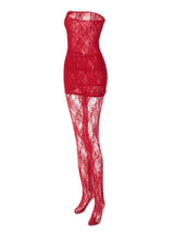STRAPLESS LACE MINI DRESS IN RED Dresses sis label