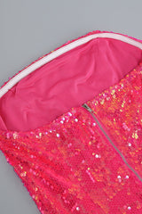 HOT SEQUIN PINK TOP AND SKIRT TWO PIECE SET TOPS & SKIRTS styleofcb