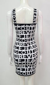 LETTERS SKINNY KNIT DRESS IN BLACK styleofcb