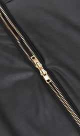 STITCHED LEATHER TIGHT MINI DRESS IN BLACK styleofcb