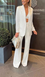 PEARL-DECORATED SUIT IN WHITE styleofcb