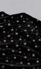 SNOWFLAKE LONG SLEEVE MIDI DRESS IN BLACK styleofcb